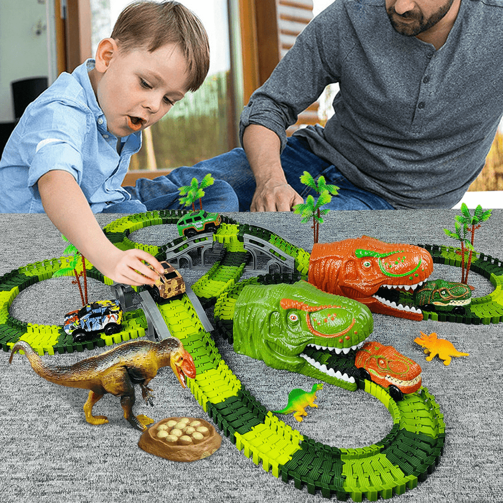 Interaktywny Pociąg Dinozaurów RaptorRail dla Kreatywnych Dzieci w Wieku 3 lat i Starszych