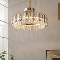 LumaAura krystalltaklampe med gull- eller kromfinish for moderne rom