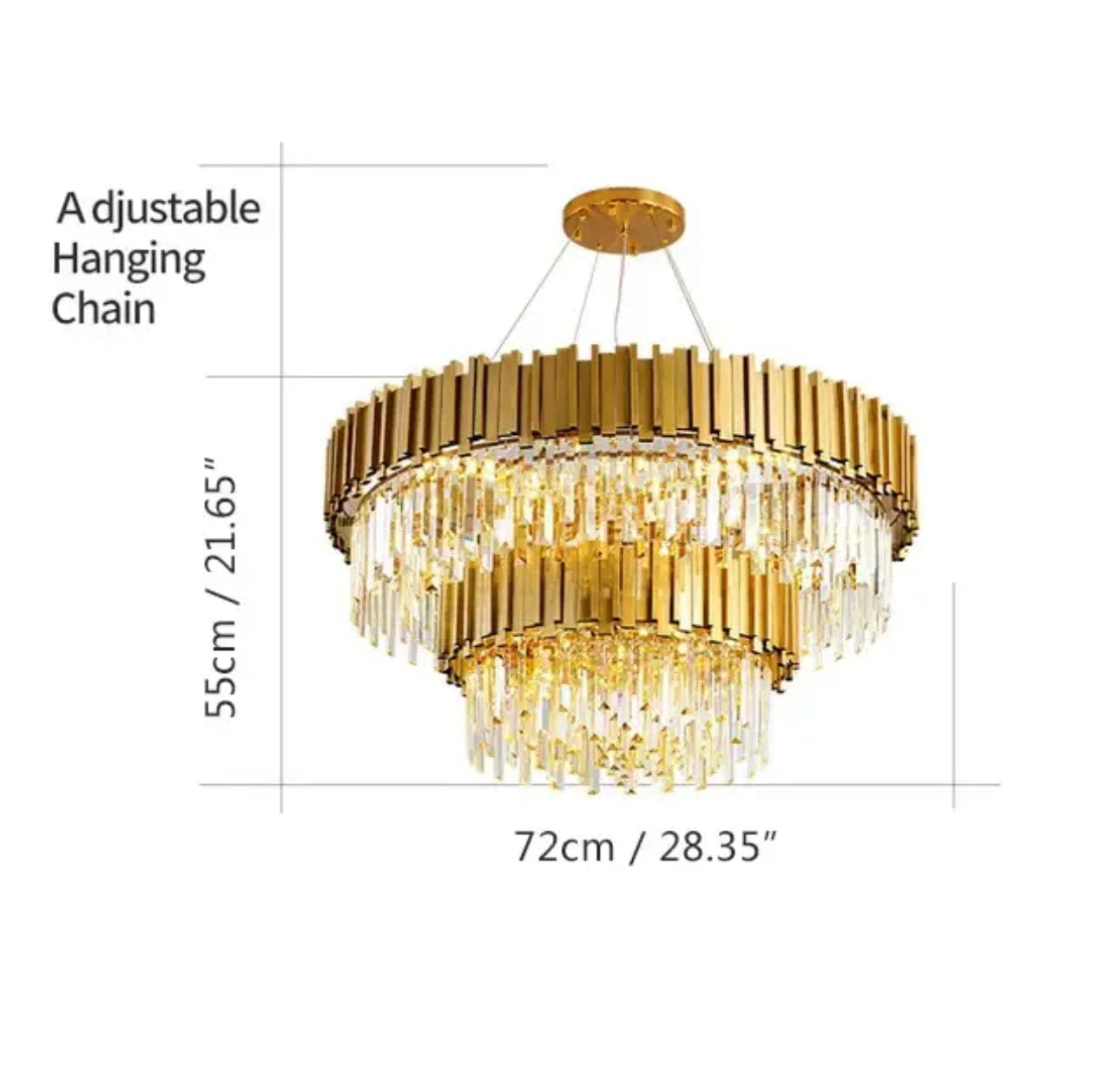 Lámpara de Cristal Nova Crest en Acero Inoxidable con Cristales K9