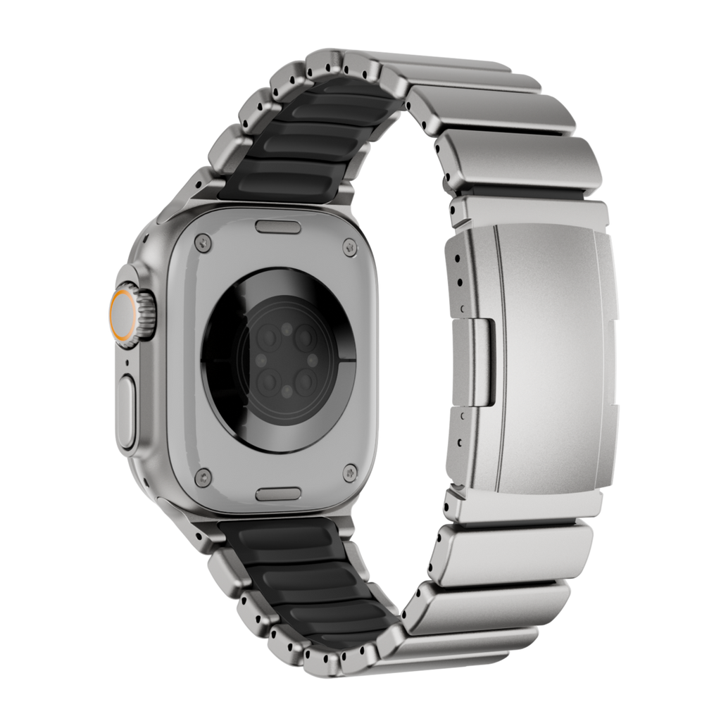 Gemini Titanium Band for Apple Watch Ultra With Matte Finish and Polished Links