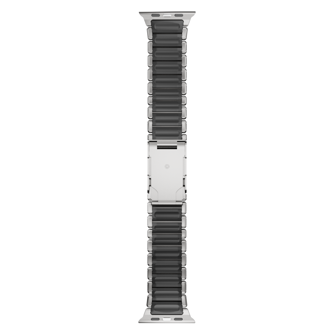 Gemini Titanium Band for Apple Watch Ultra With Matte Finish and Polished Links