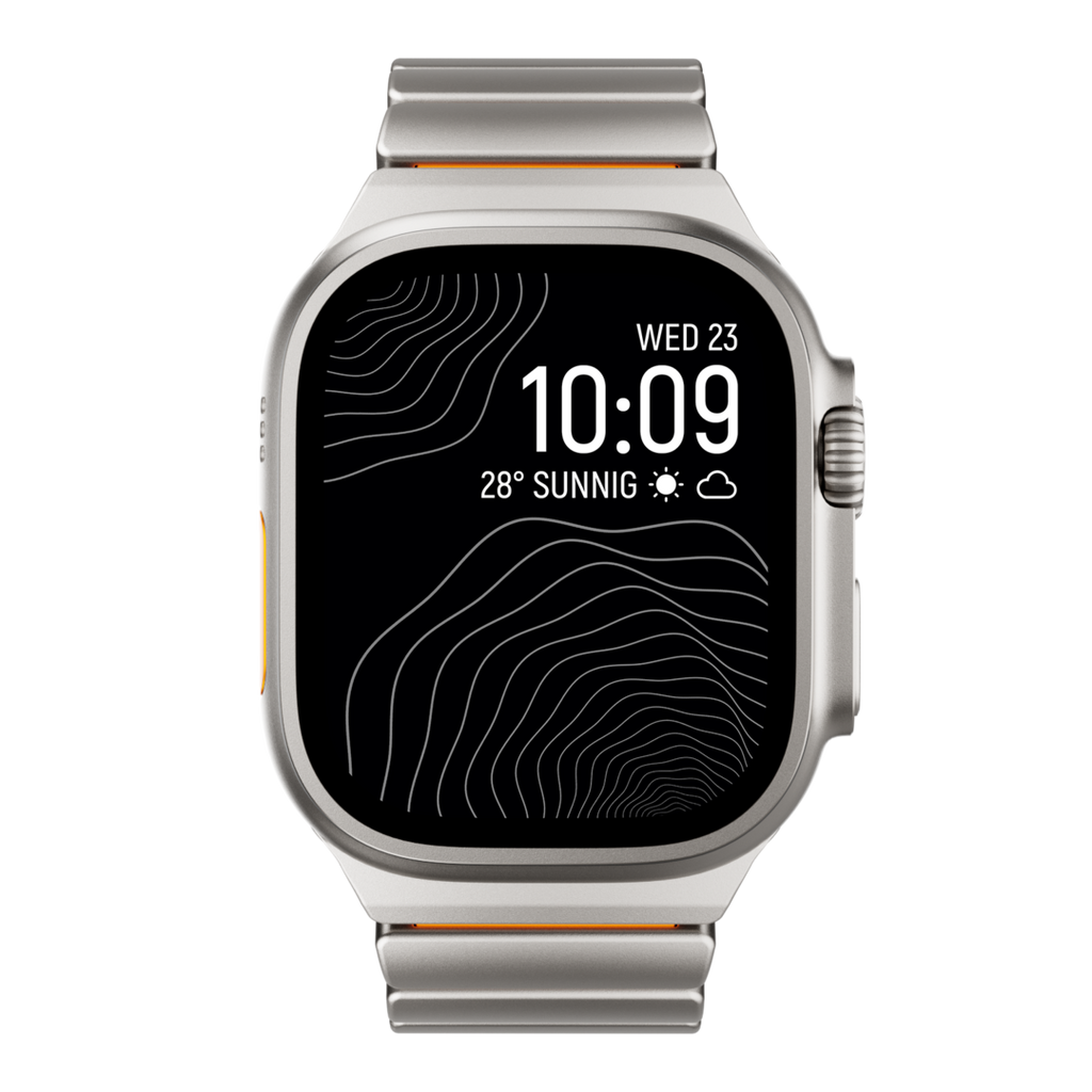 Gemini Titanium Band for Apple Watch Ultra With Matte Finish and Polished Links