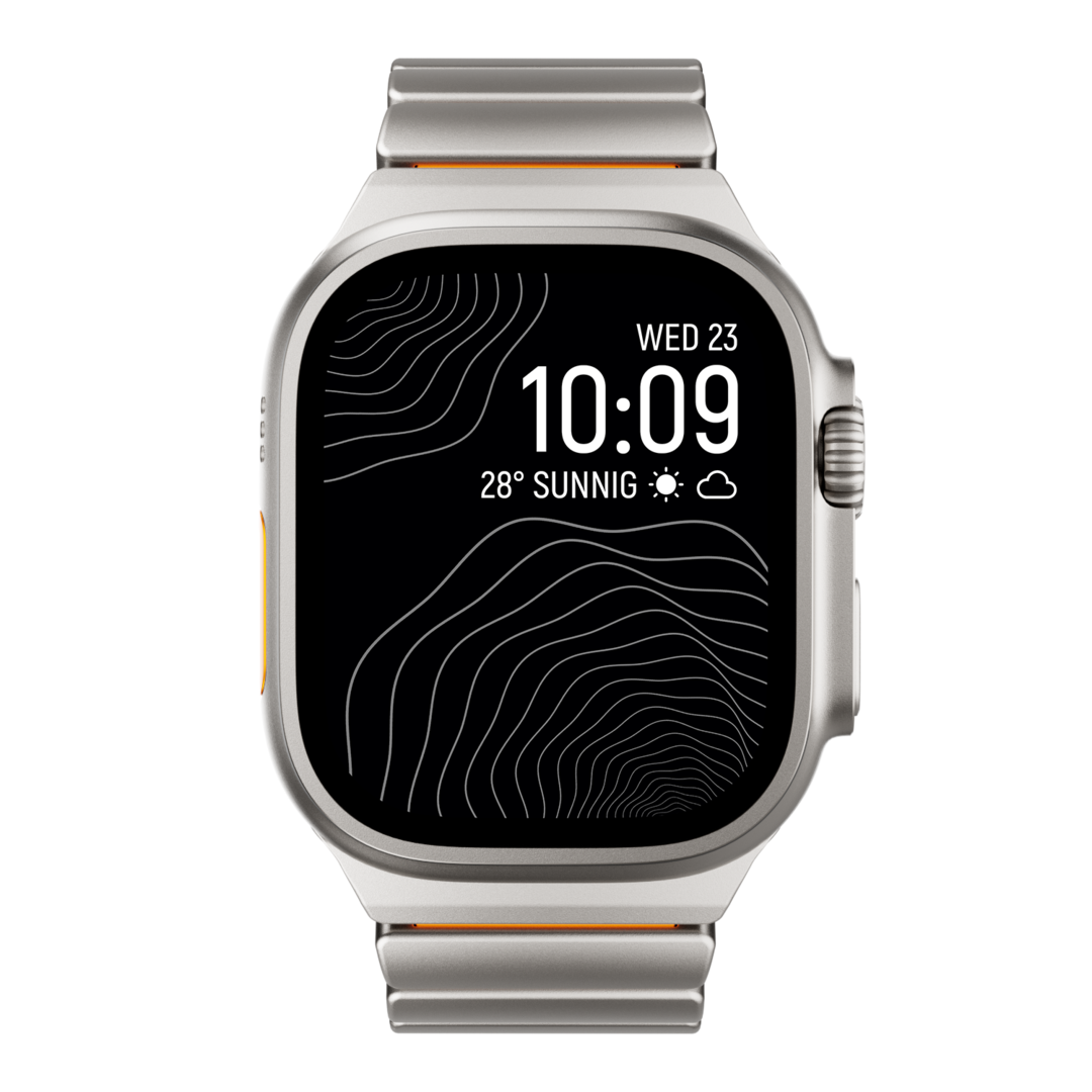 Gemini Titanium Band for Apple Watch Ultra With Matte Finish and Polished Links
