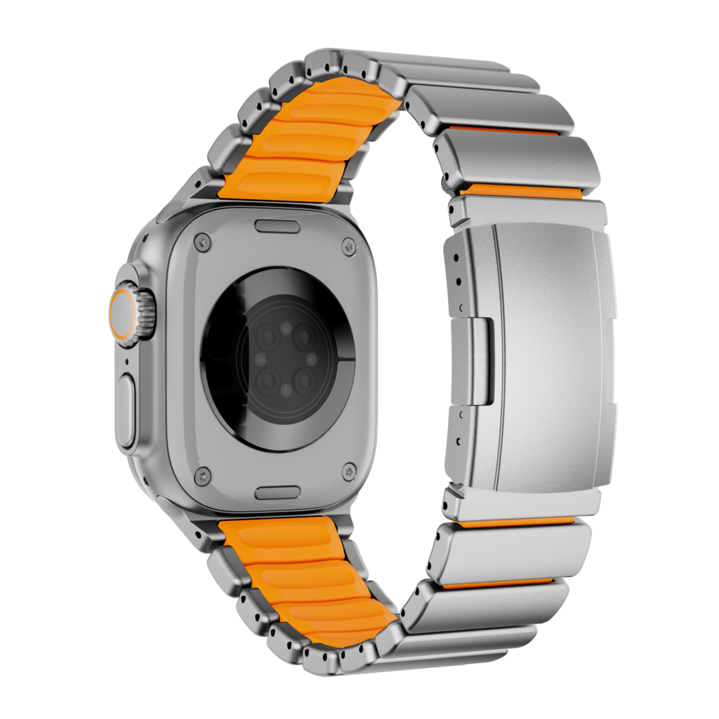 Gemini Titanium Band for Apple Watch Ultra With Matte Finish and Polished Links