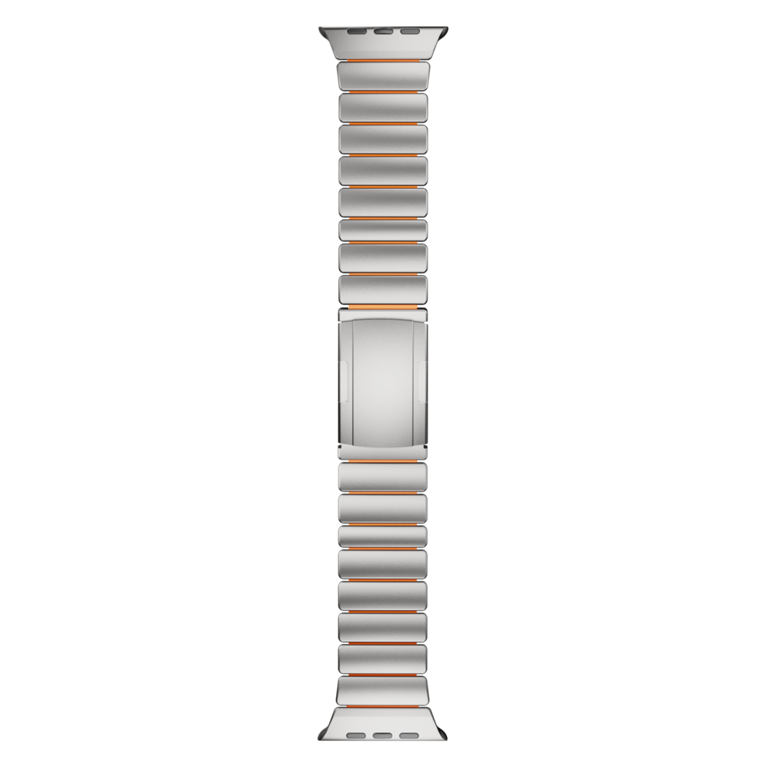 Gemini Titanium Band for Apple Watch Ultra With Matte Finish and Polished Links