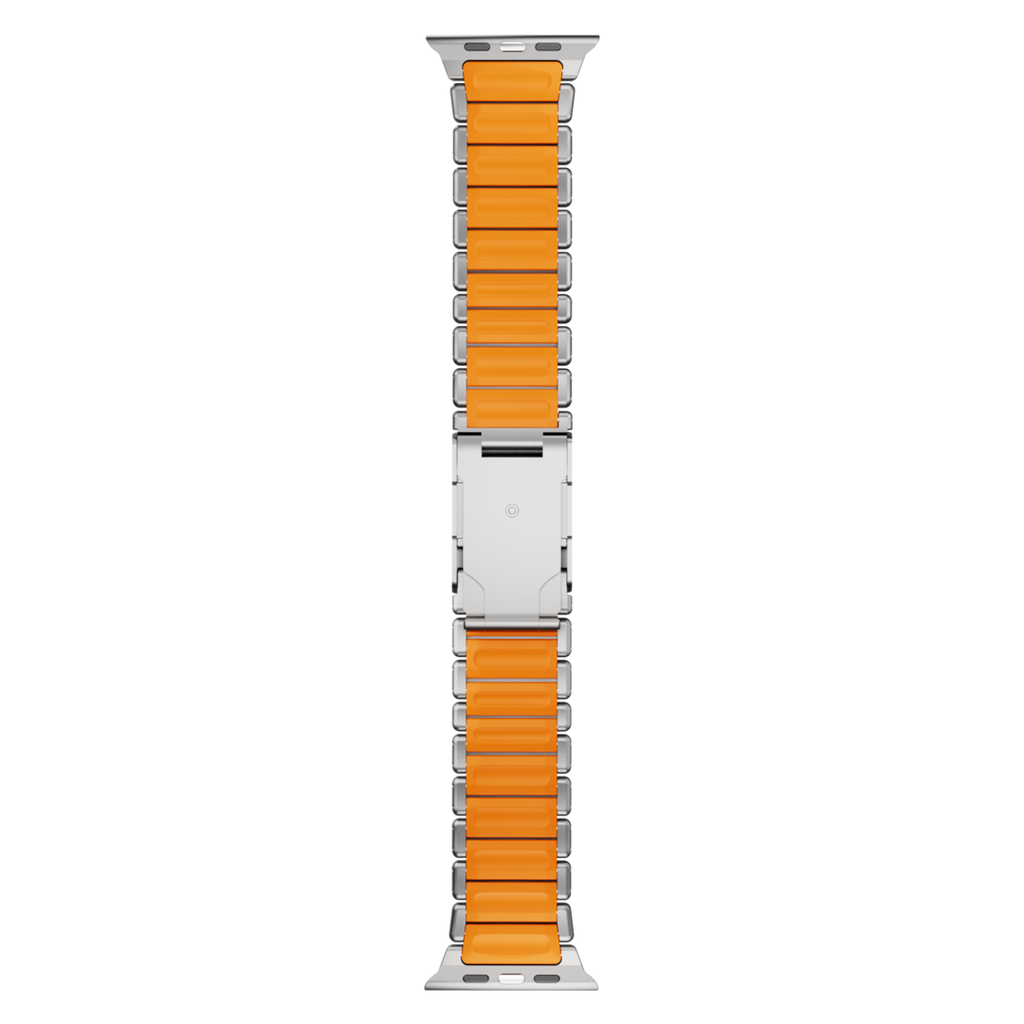 Gemini Titanium Band for Apple Watch Ultra With Matte Finish and Polished Links