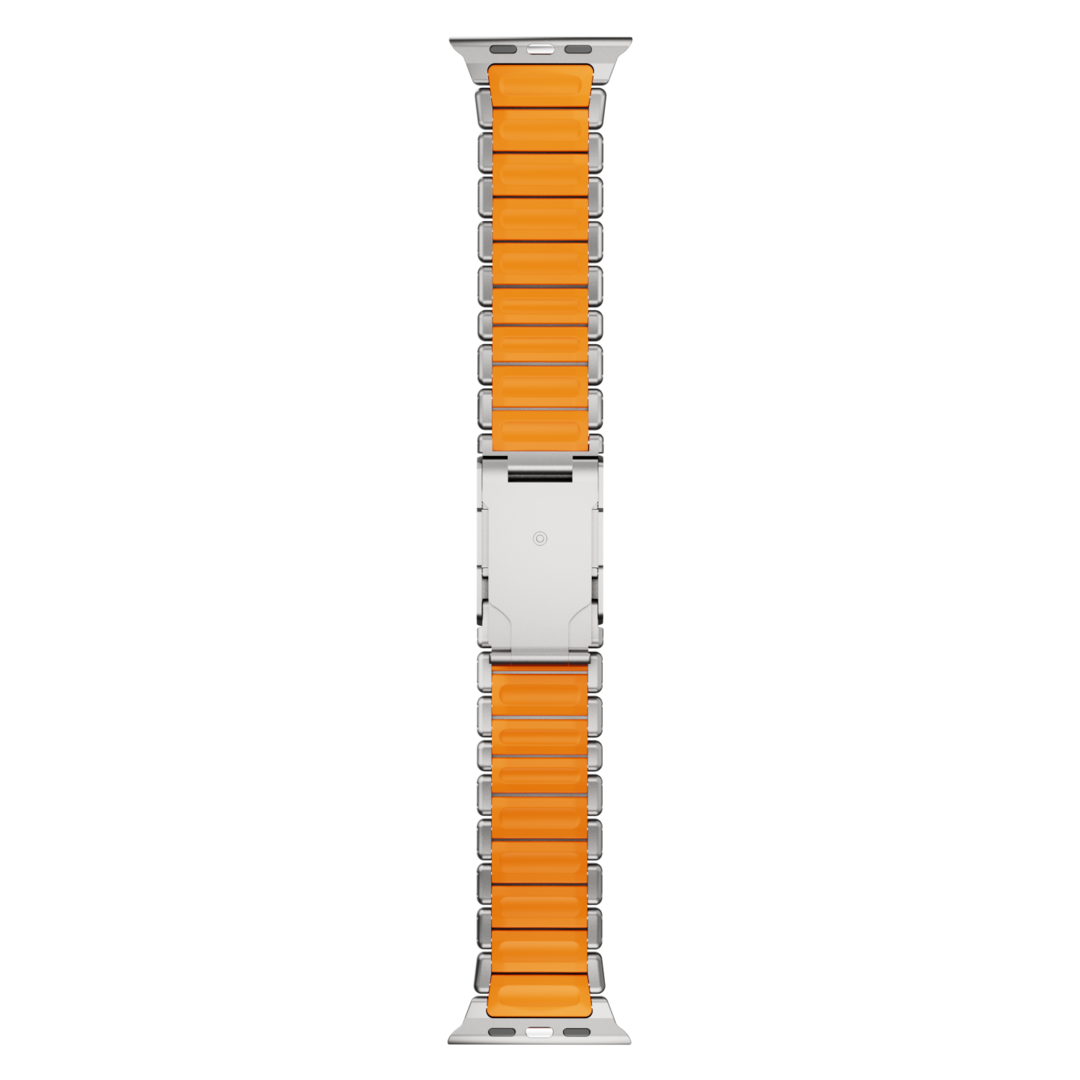 Gemini Titanium Band for Apple Watch Ultra With Matte Finish and Polished Links