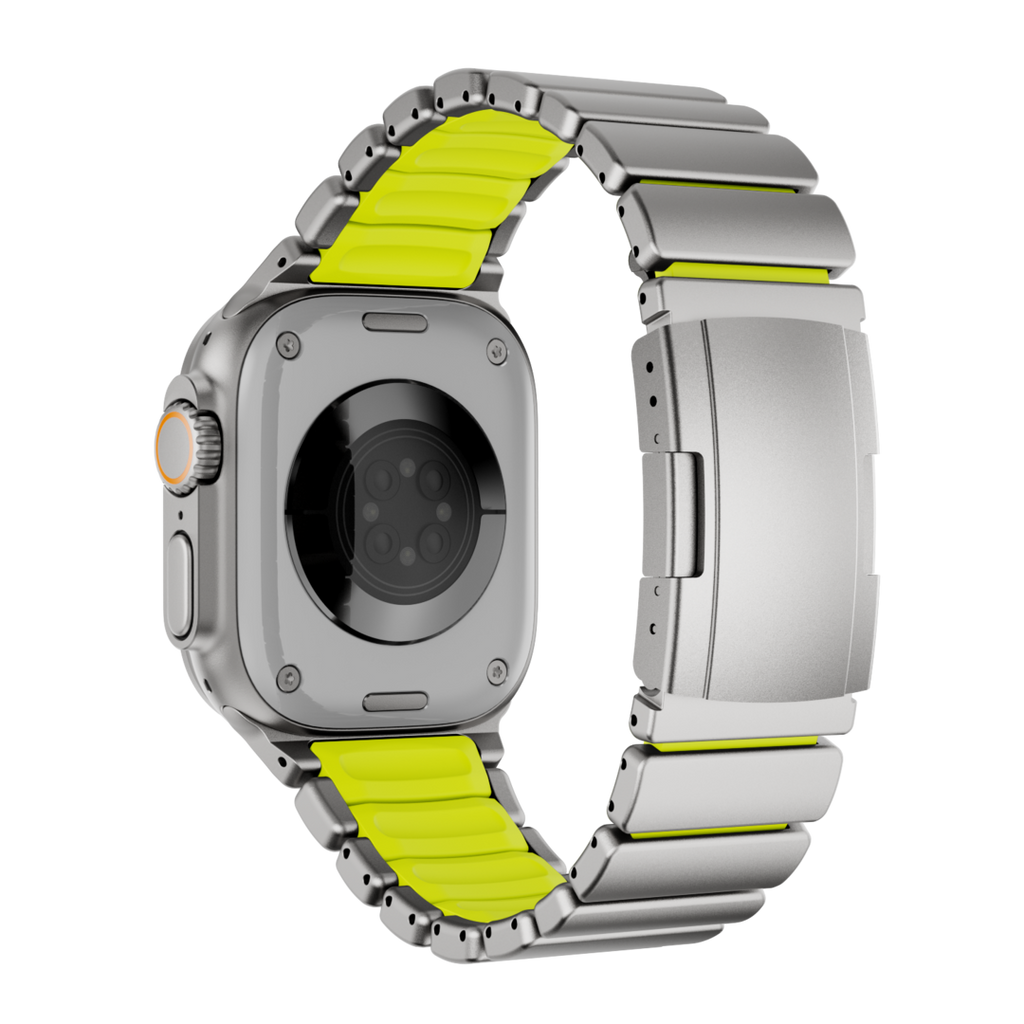 Gemini Titanium Band for Apple Watch Ultra With Matte Finish and Polished Links