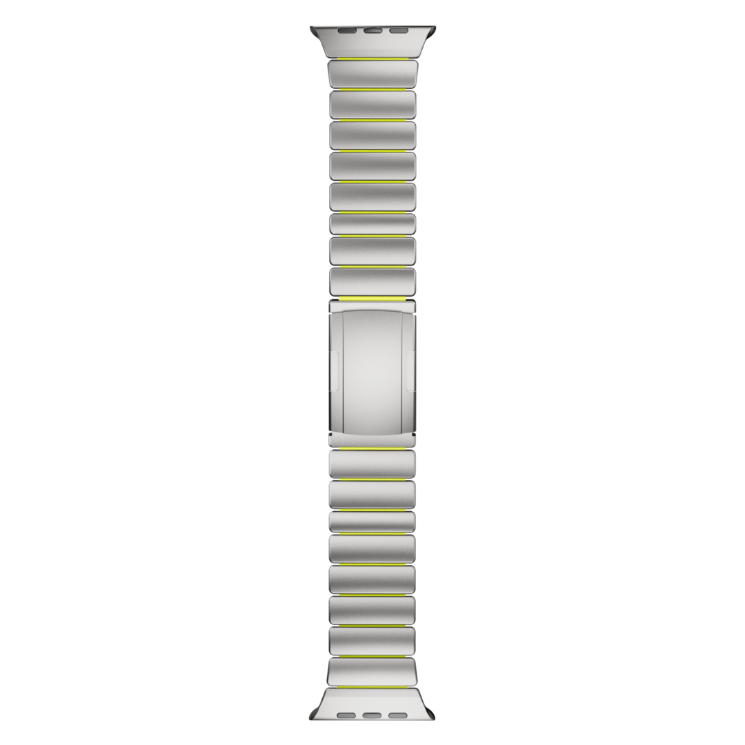 Gemini Titanium Band for Apple Watch Ultra With Matte Finish and Polished Links