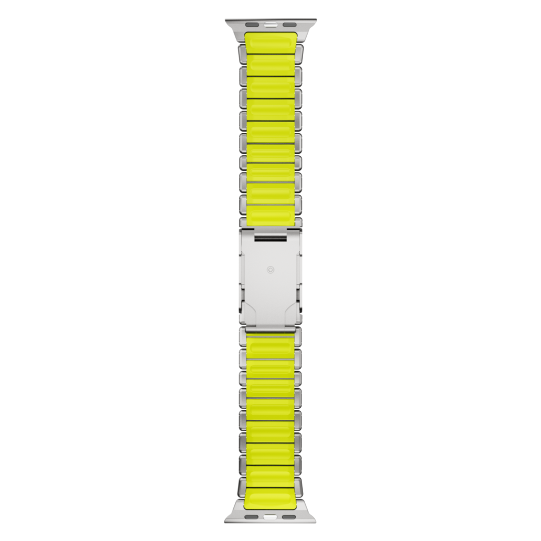 Gemini Titanium Band for Apple Watch Ultra With Matte Finish and Polished Links