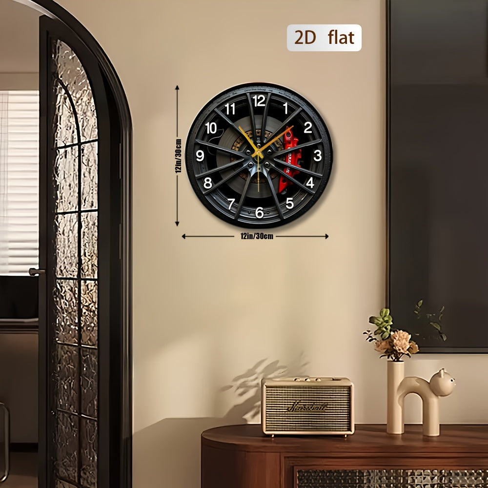 Autodial 2D Wall Clock With Car-Themed Design For Enthusiasts