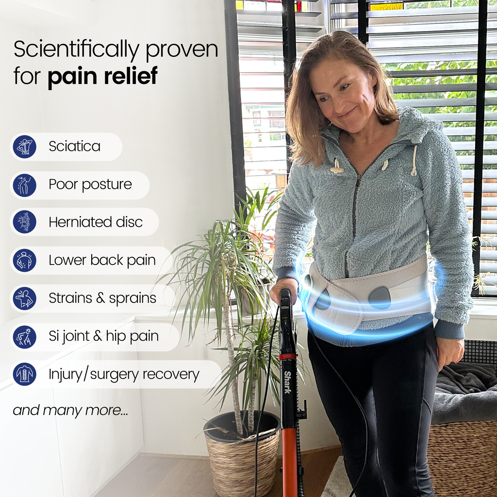 Cinturón de Soporte Lumbar Ajustable ReliefFlow con Vibración y Calor
