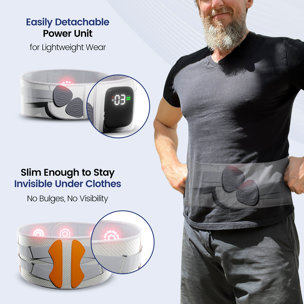Cinturón de Soporte Lumbar Ajustable ReliefFlow con Vibración y Calor