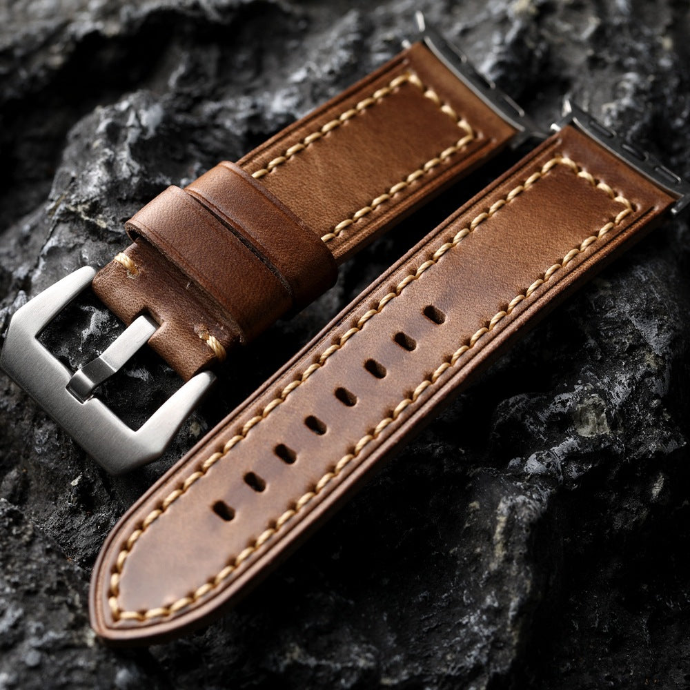 Nova Vintage Brown Premium Leather Strap For Apple Watch