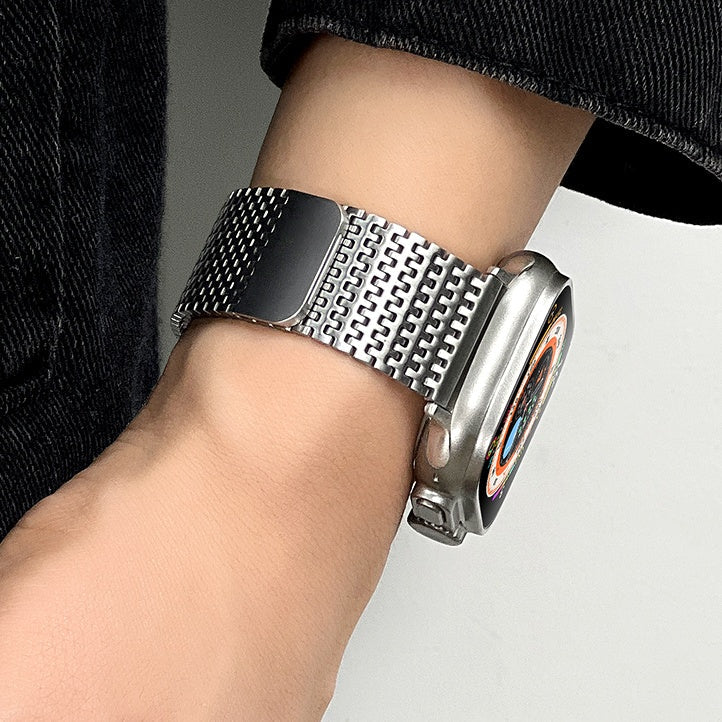 Bracelet magnétique en acier NovaForge inspiré de Corbusier pour Apple Watch