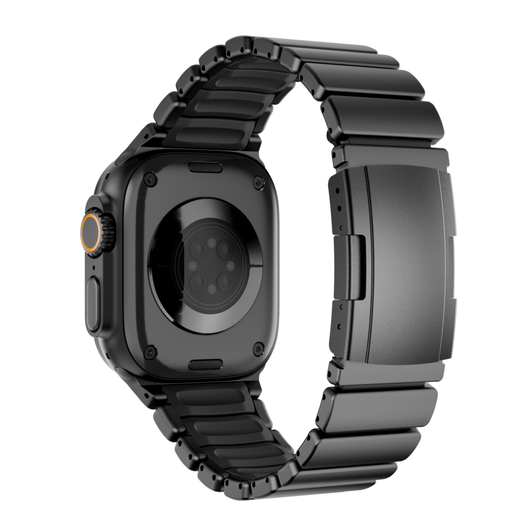 Gemini Titanium Band for Apple Watch Ultra With Matte Finish and Polished Links