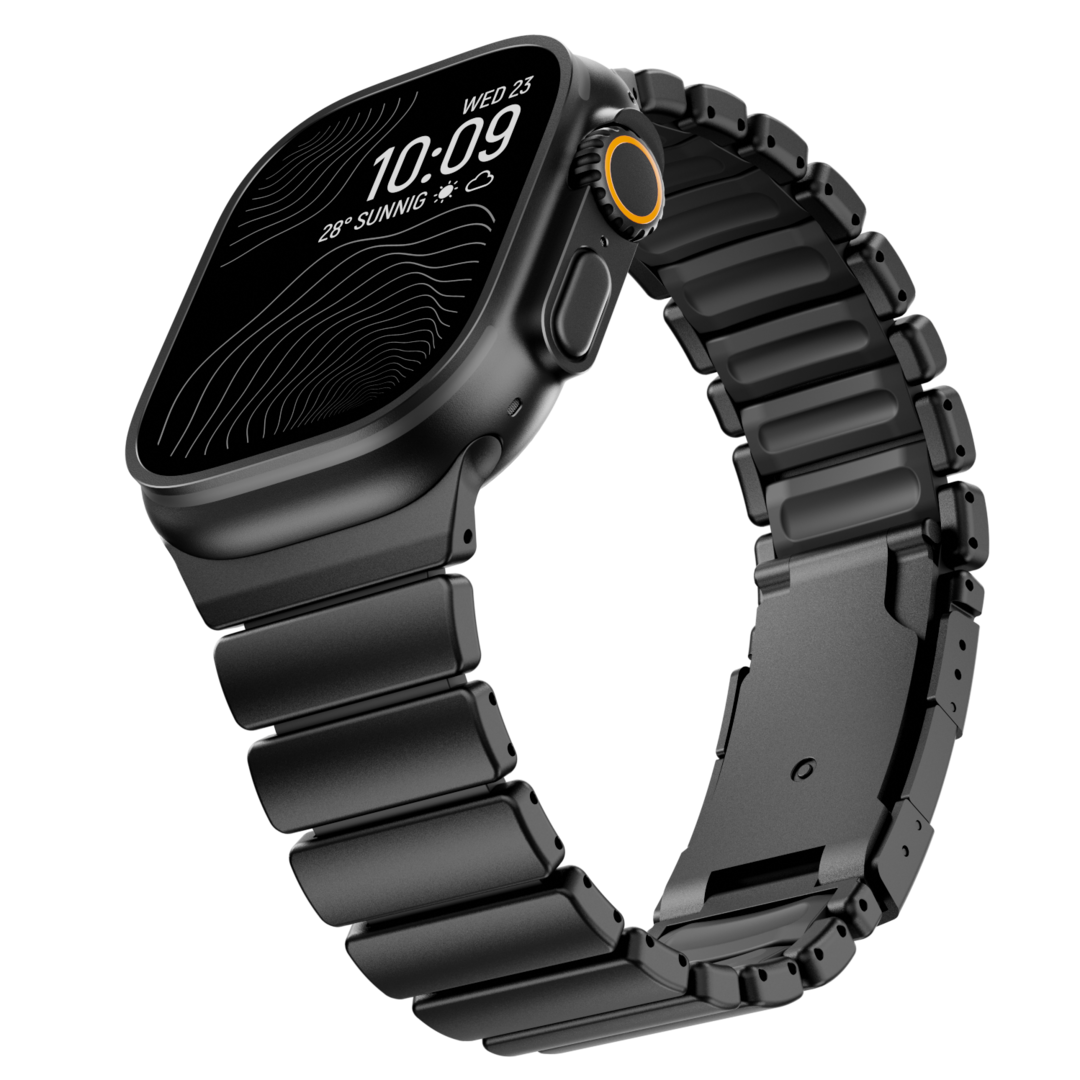 Gemini Titanium Band for Apple Watch Ultra With Matte Finish and Polished Links