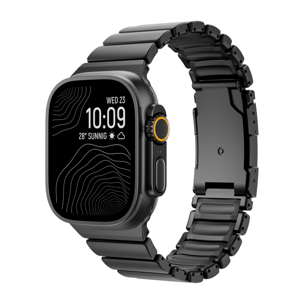 Gemini Titanium Band for Apple Watch Ultra With Matte Finish and Polished Links
