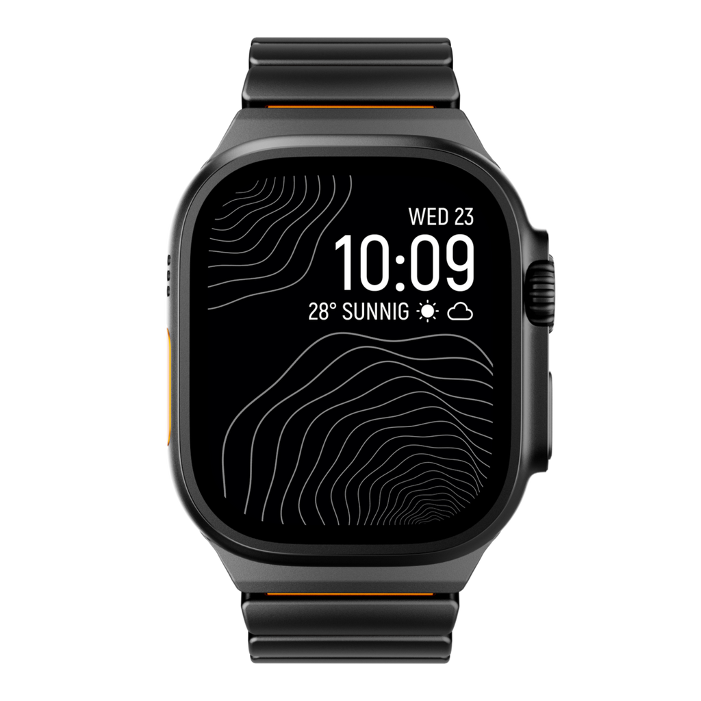 Gemini Titanium Band for Apple Watch Ultra With Matte Finish and Polished Links