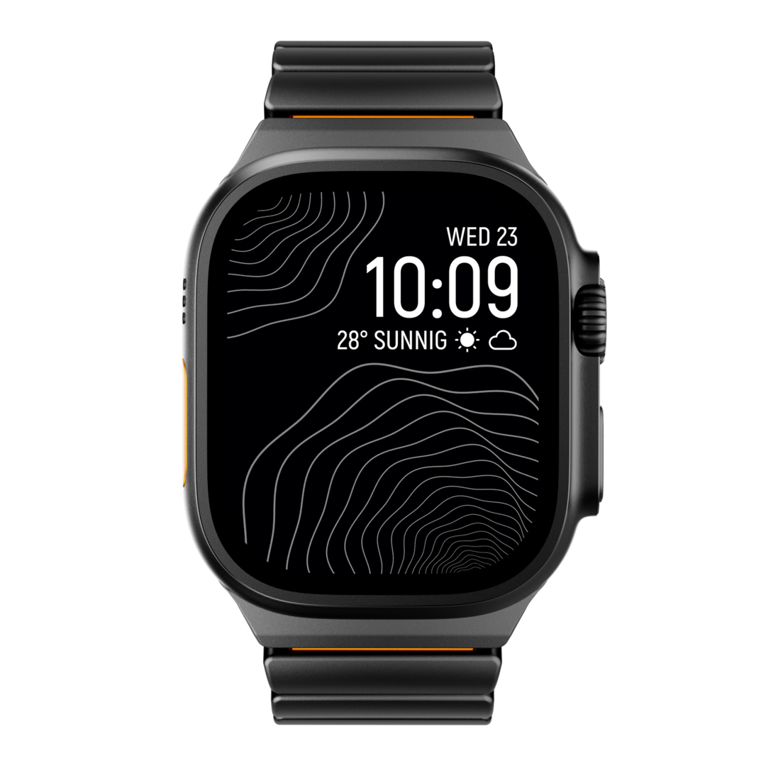 Gemini Titanium Band for Apple Watch Ultra With Matte Finish and Polished Links