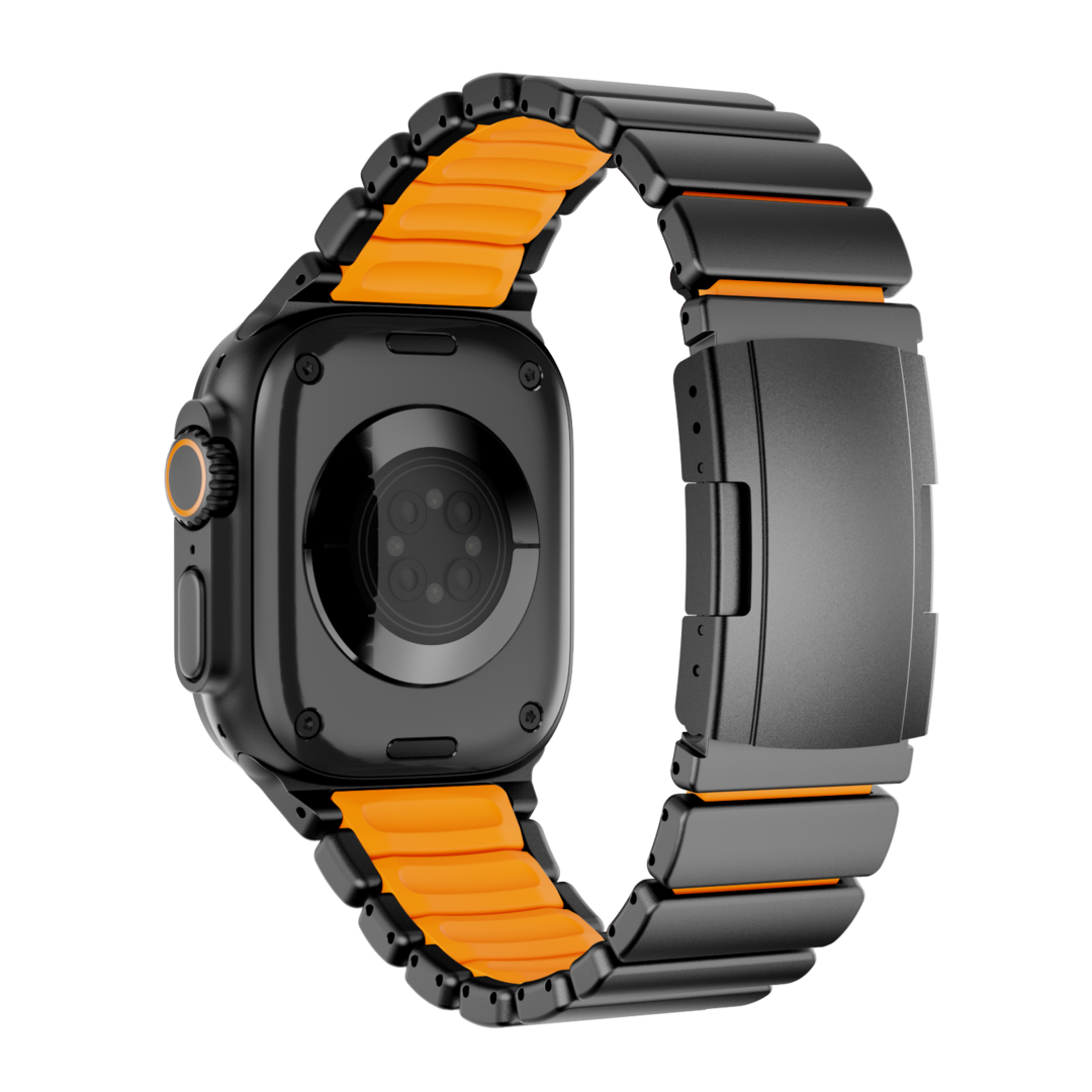 Gemini Titanium Band for Apple Watch Ultra With Matte Finish and Polished Links