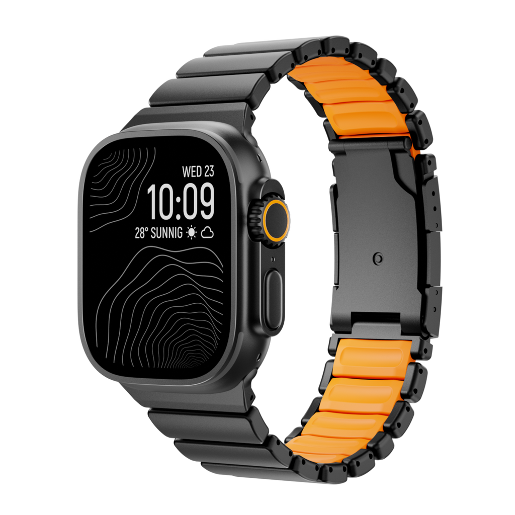 Gemini Titanium Band for Apple Watch Ultra With Matte Finish and Polished Links