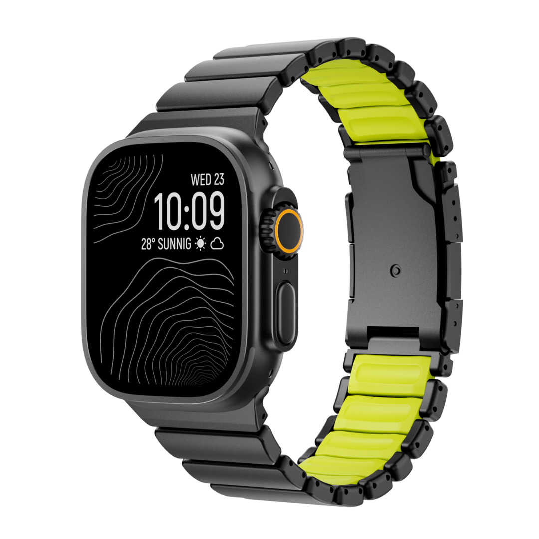 Gemini Titanium Band for Apple Watch Ultra With Matte Finish and Polished Links