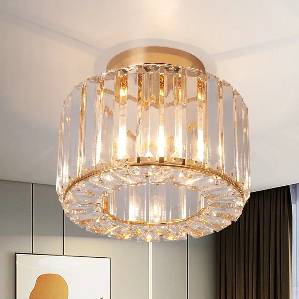 Lumină de tavan Lumina Cristal cu strălucire prismă în două niveluri