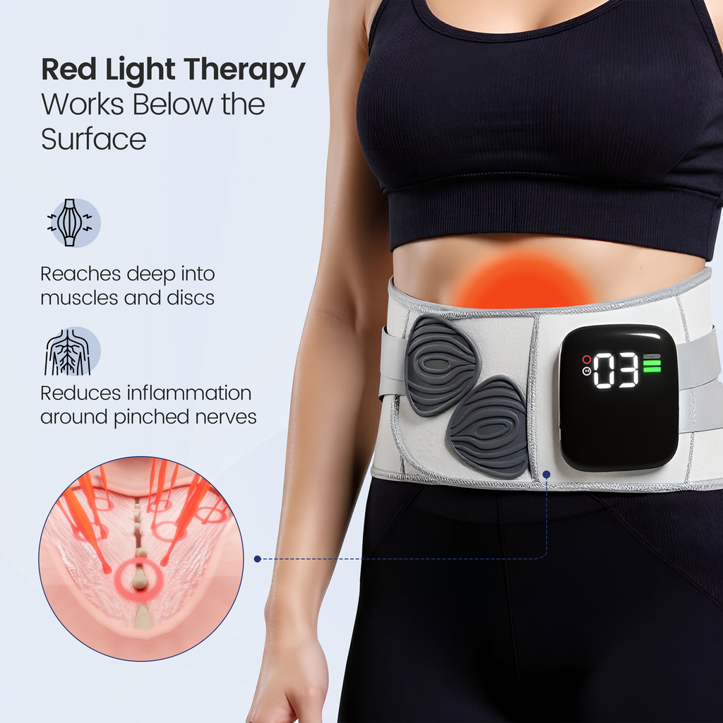 Cinturón de Soporte Lumbar Ajustable ReliefFlow con Vibración y Calor