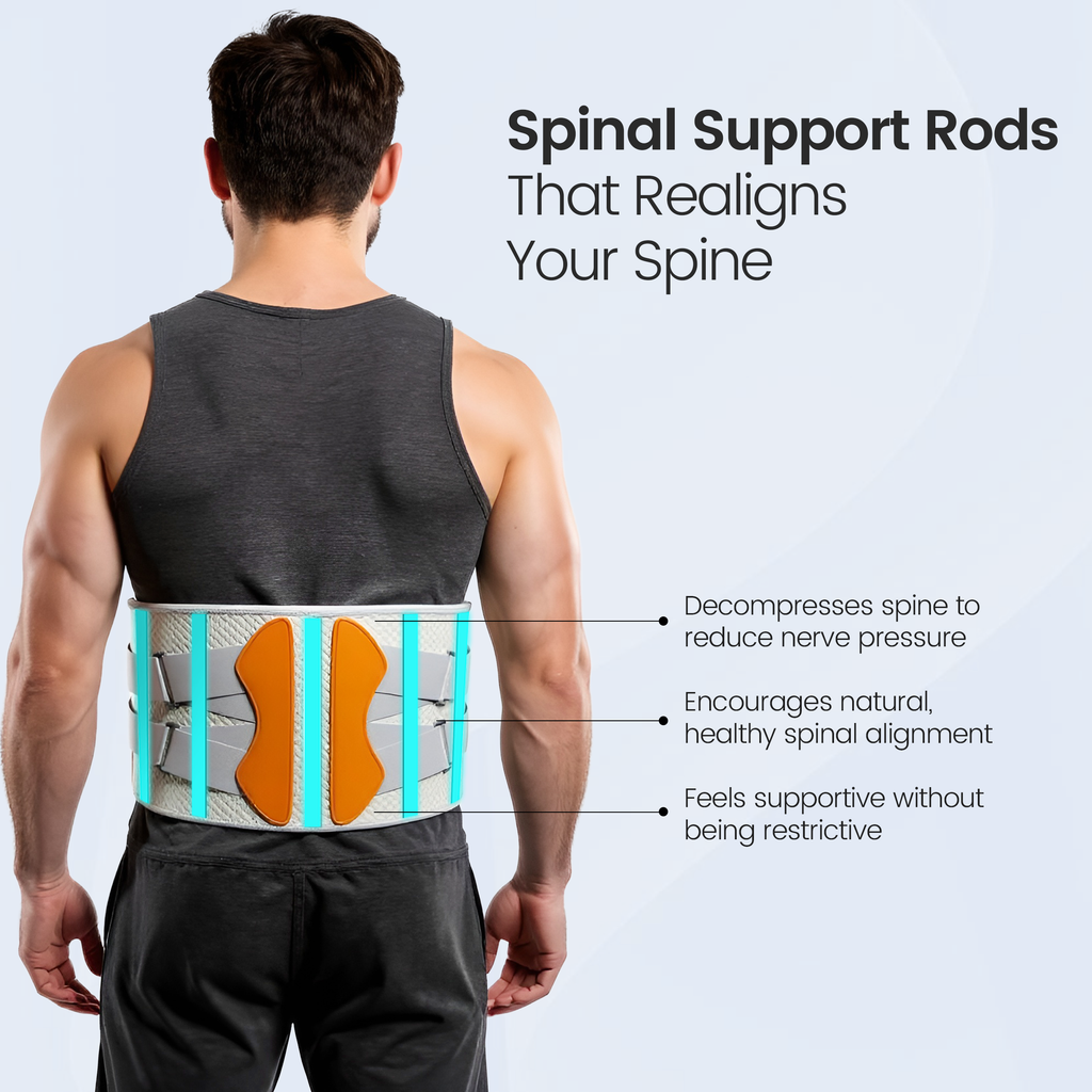 Cinturón de Soporte Lumbar Ajustable ReliefFlow con Vibración y Calor