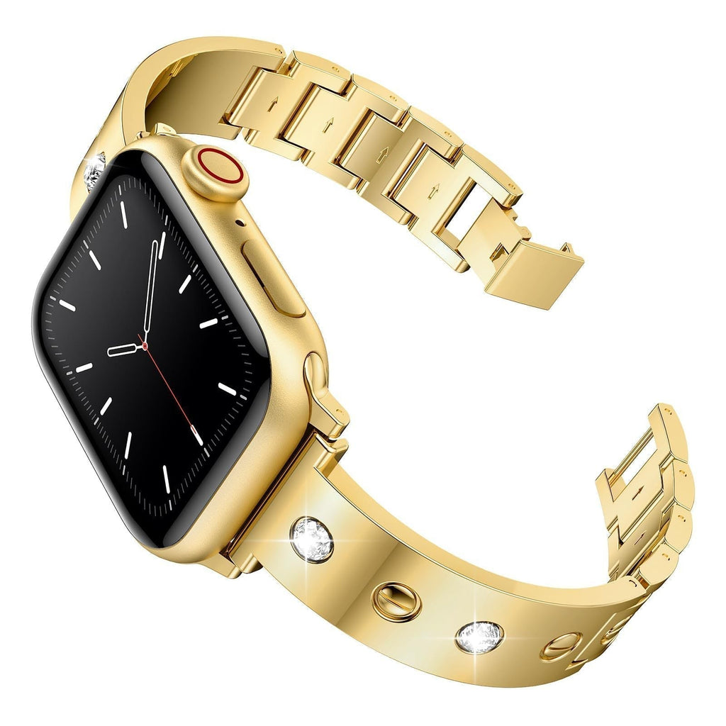 Bracciale con fibbia incastonata di diamanti LumaForge per Apple Watch