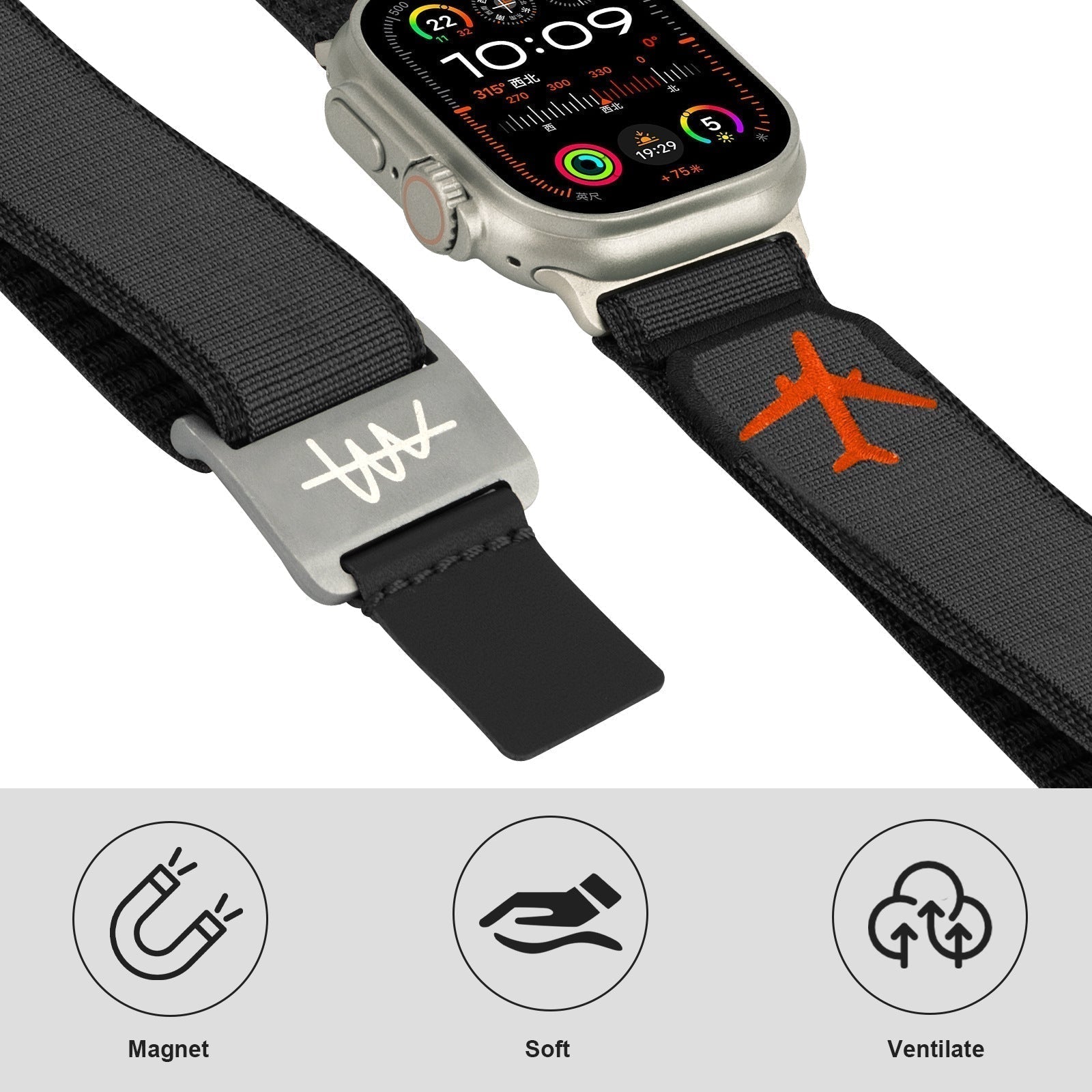 Magnetický nylonový řemínek NovaPeak pro Apple Watch