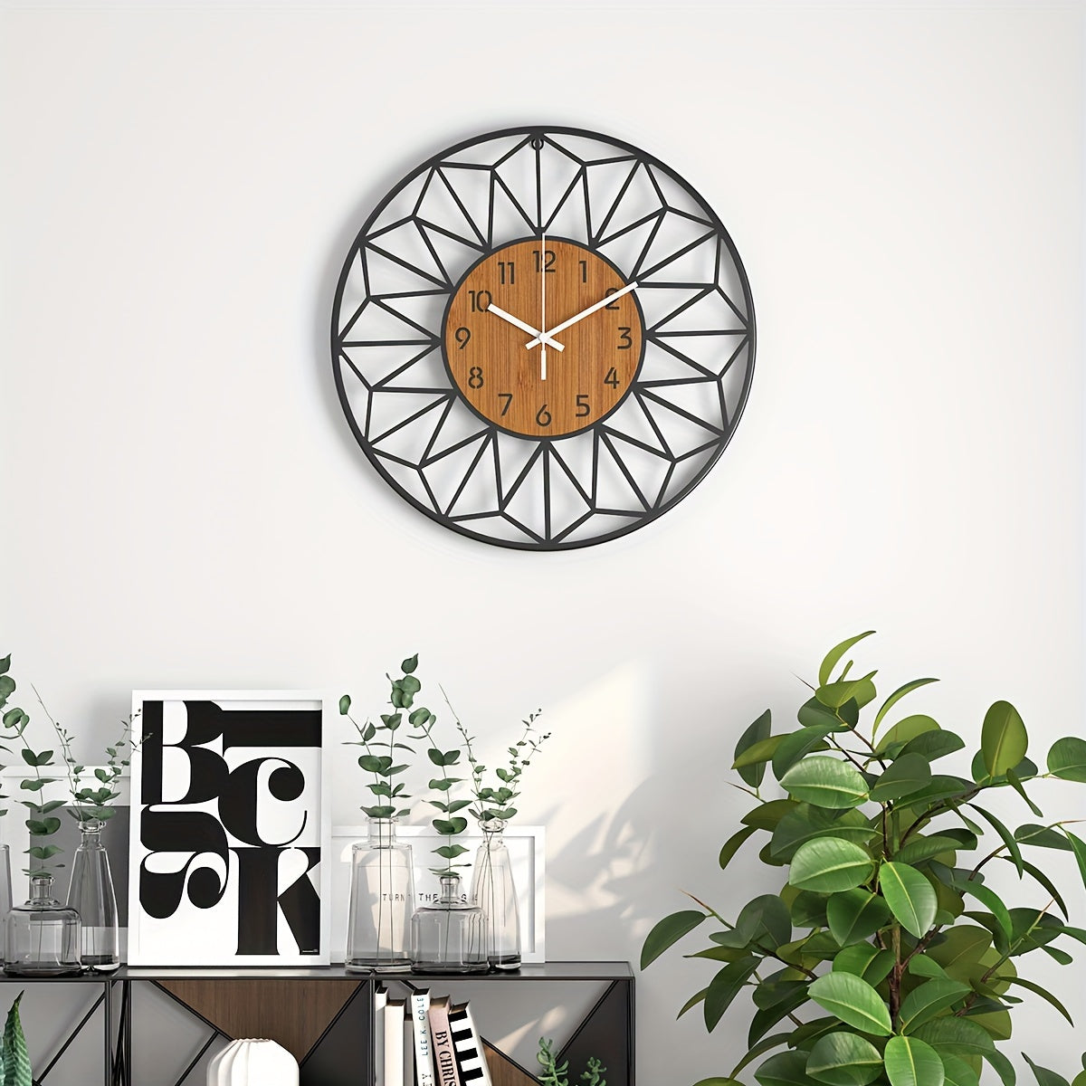 Metalwood Hollow Metal Wall Timepiece For Homes And Offices
