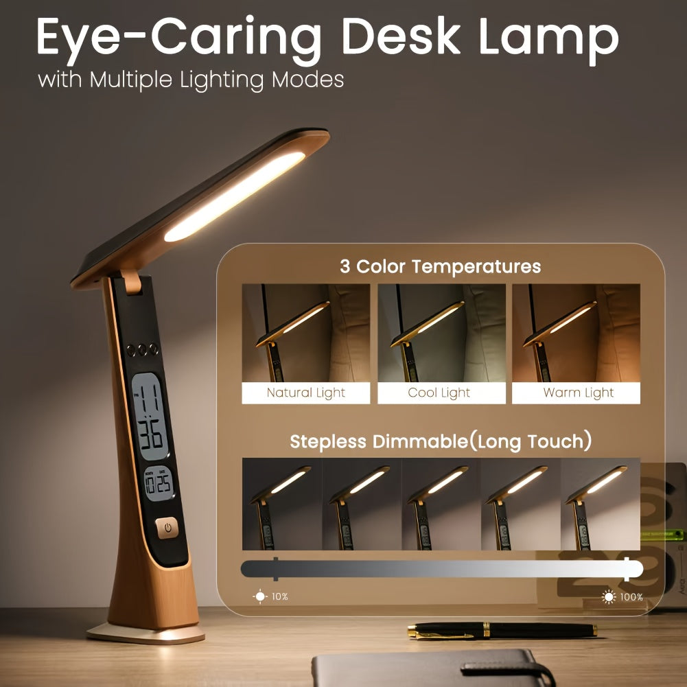 フレキシルックス 折りたたみ式 ポータブル LED デスクランプ 時間表示付き