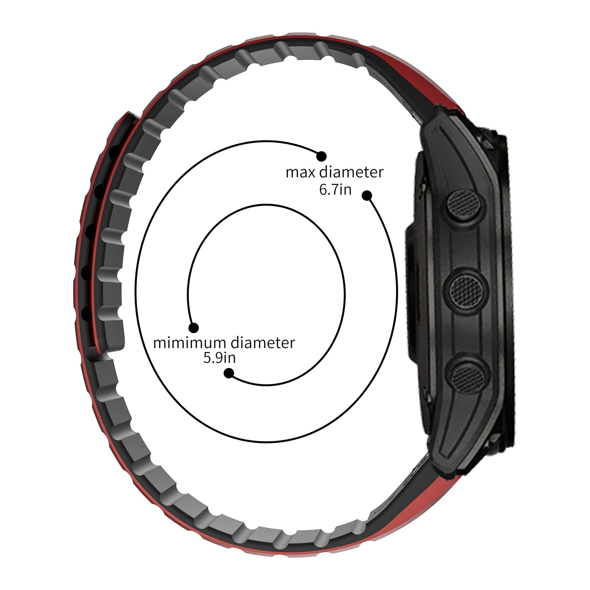 LumaFlex Çift Renkli Silikon Manyetik Kayış Garmin Saat İçin