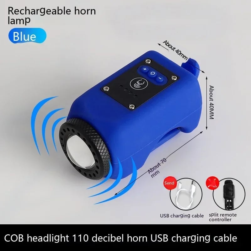 Luz Delantera Recargable por USB PulseBike para Bicicletas con Bocina