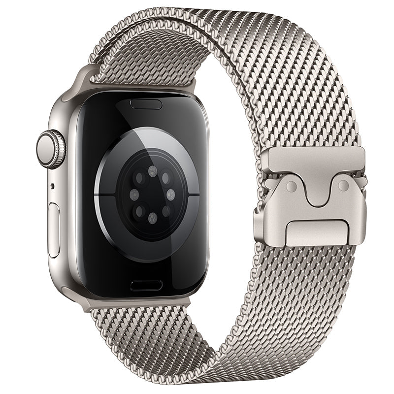 クラシックなミラネーゼスタイルのループクロージャー付きApple Watchオーロラメッシュバンド