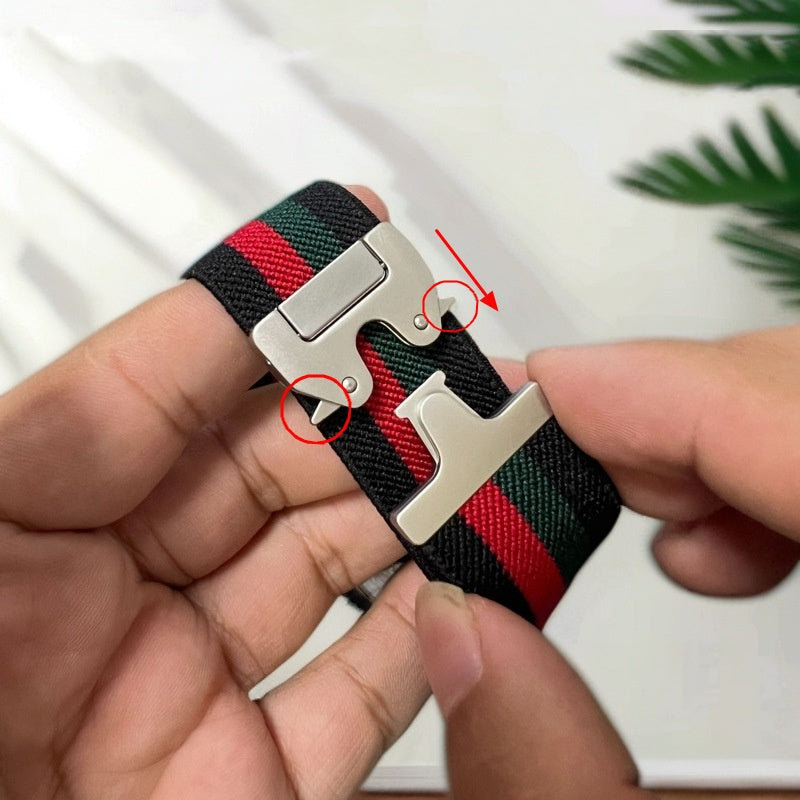 רצועת ניילון קלועה עם אבזם מצנח לשעון אפל