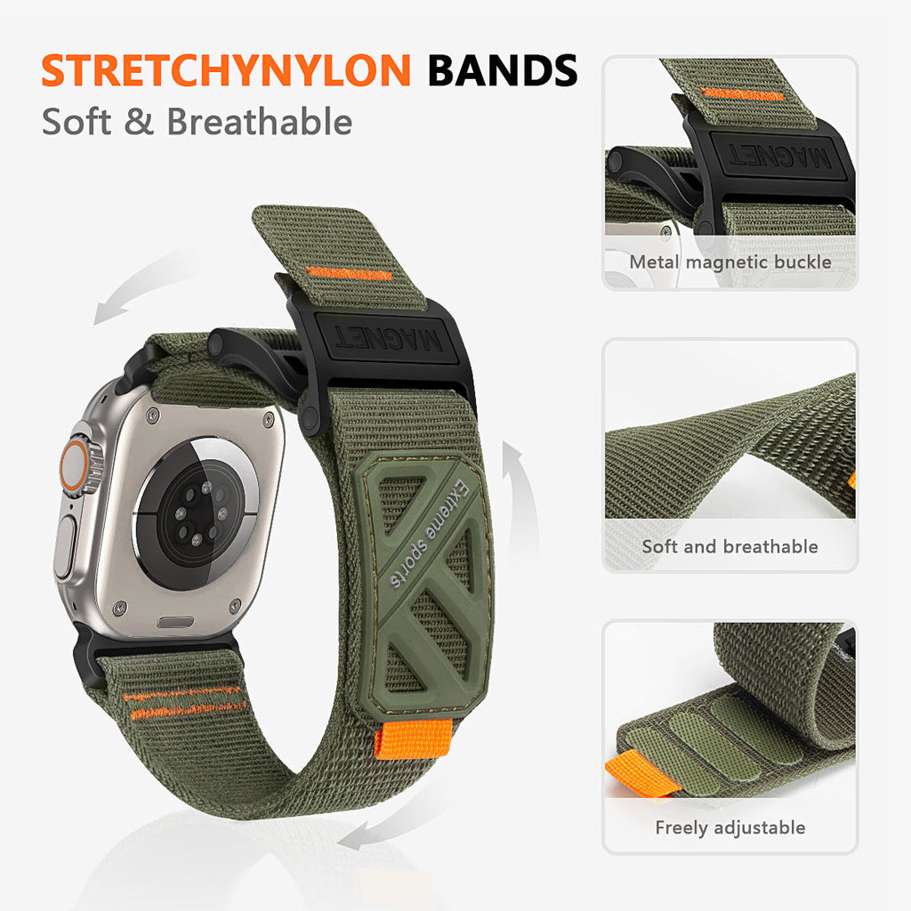 Robustes Nylon-Magnetarmband für Apple Watch – Alltagstauglicher Komfort
