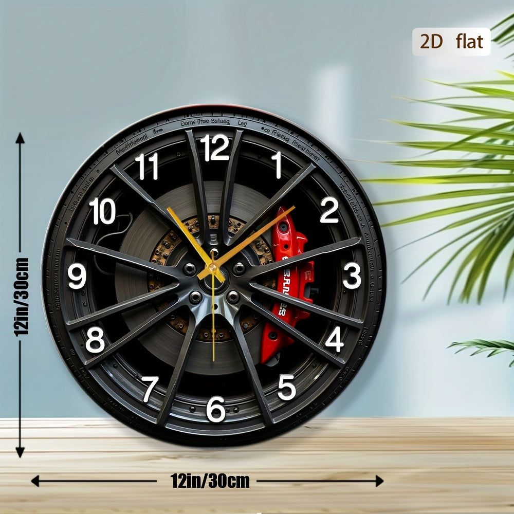 Autodial 2D Wall Clock With Car-Themed Design For Enthusiasts