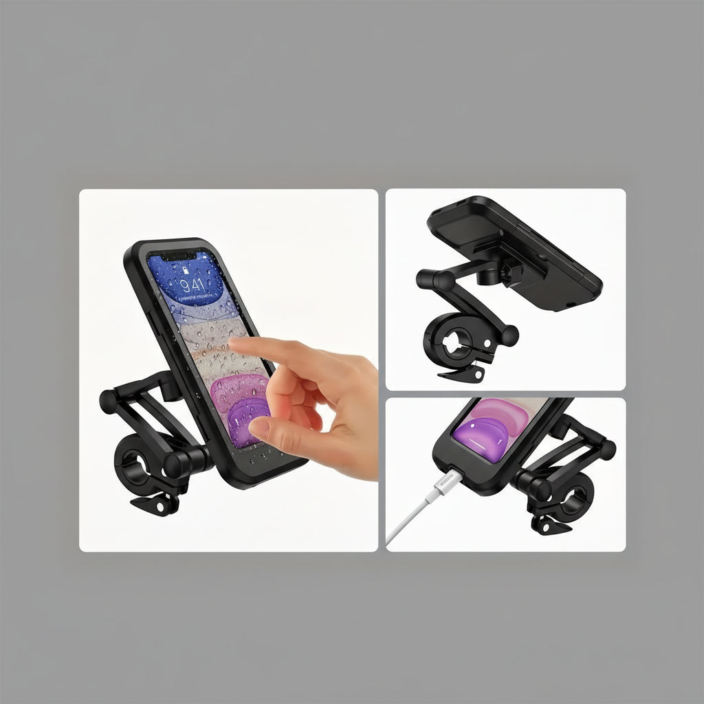 Bikewise テレスコーピング マグネット式スマホホルダー 自転車・電動自転車用、ABSデザイン