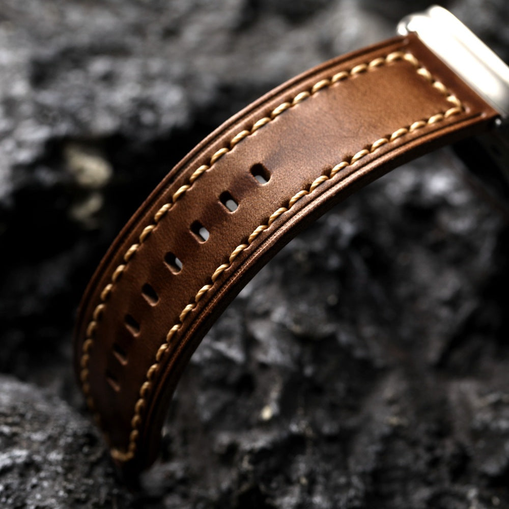 Nova Vintage Brown Premium Leather Strap For Apple Watch