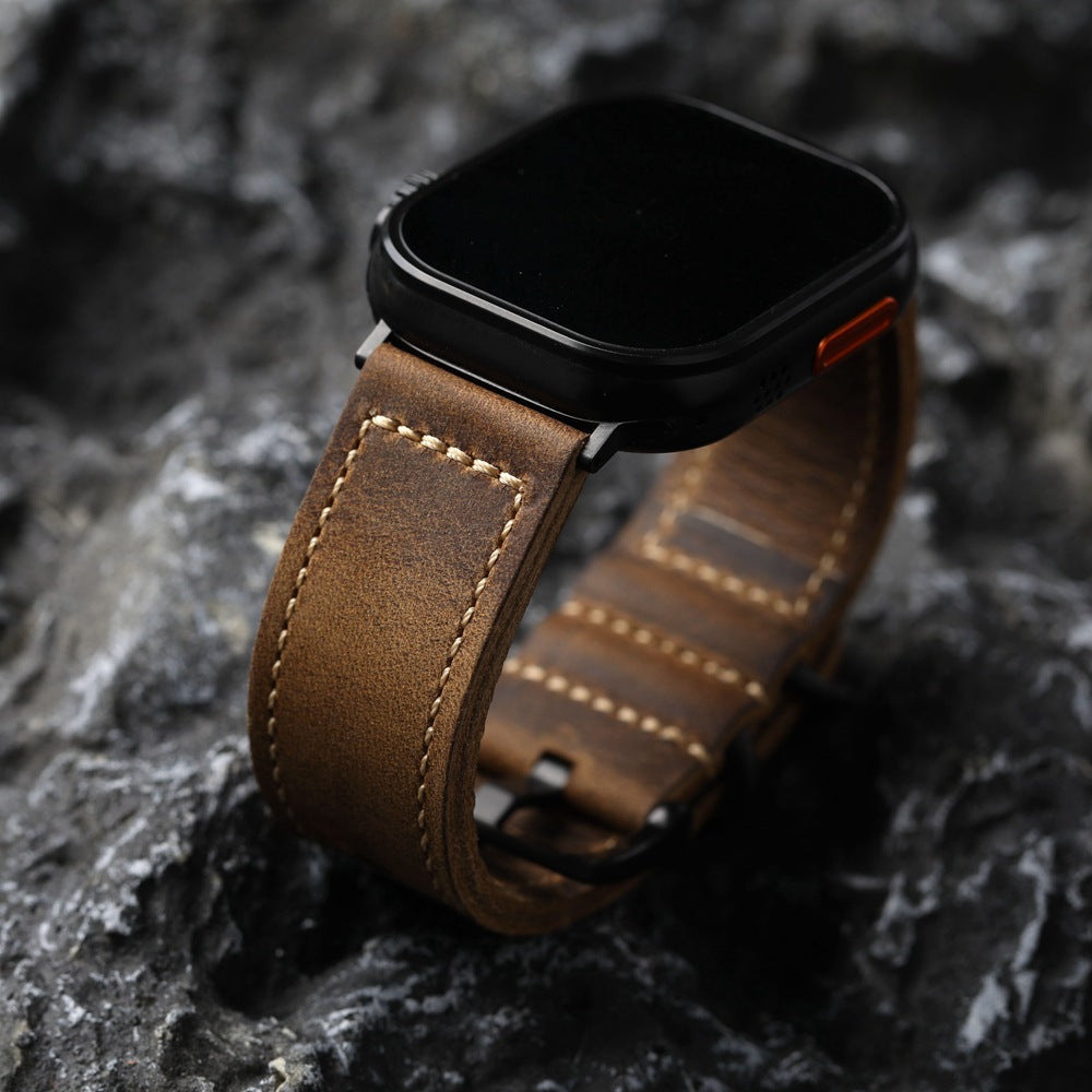 LuxeAnchor Handmade Vintage Leather Strap For Apple Watch