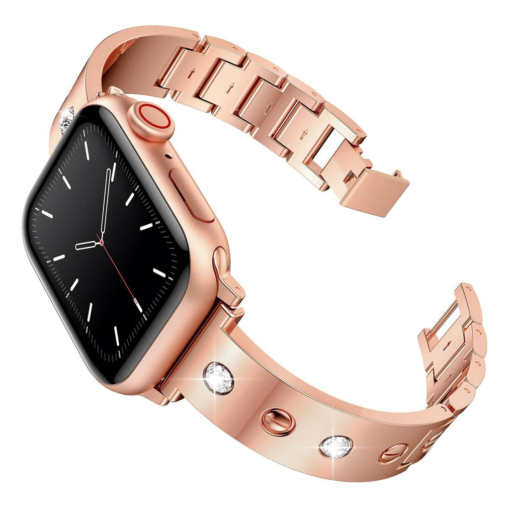 Bracciale con fibbia incastonata di diamanti LumaForge per Apple Watch