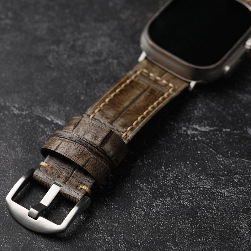 Pulseira para Smartwatch em Couro Top Grain Texturizado de Bambu Premium | Apple Watch