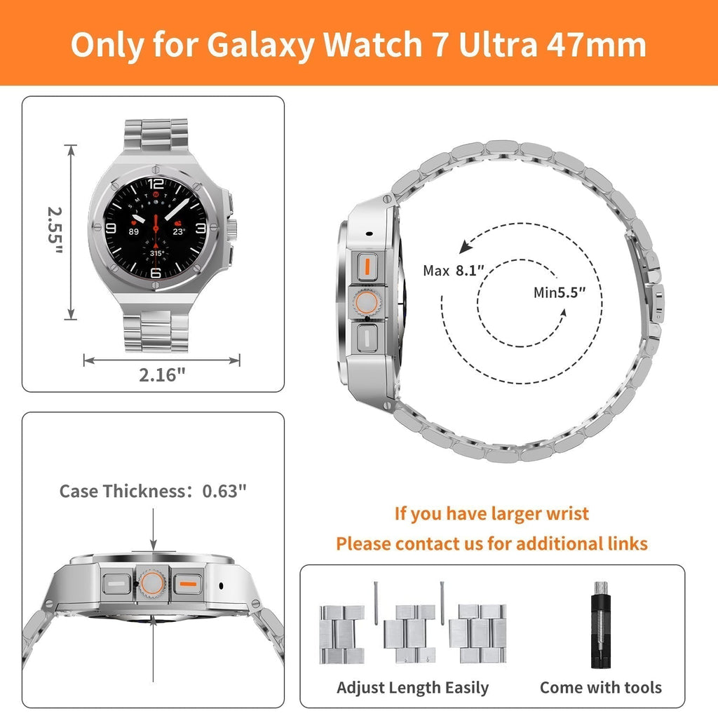Galaxy Ultra 47mm AstraGuard için Çinko Alaşımı Kasa ve Kordon