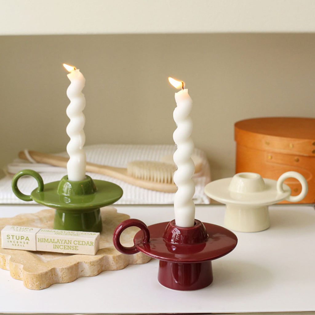 Orbita Ceram Candle Stand In Vintage UFO Style For Tables