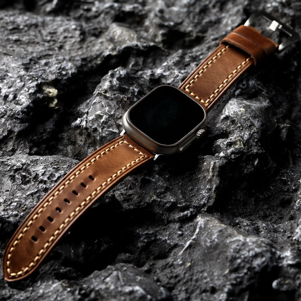 Nova Vintage Brown Premium Leather Strap For Apple Watch