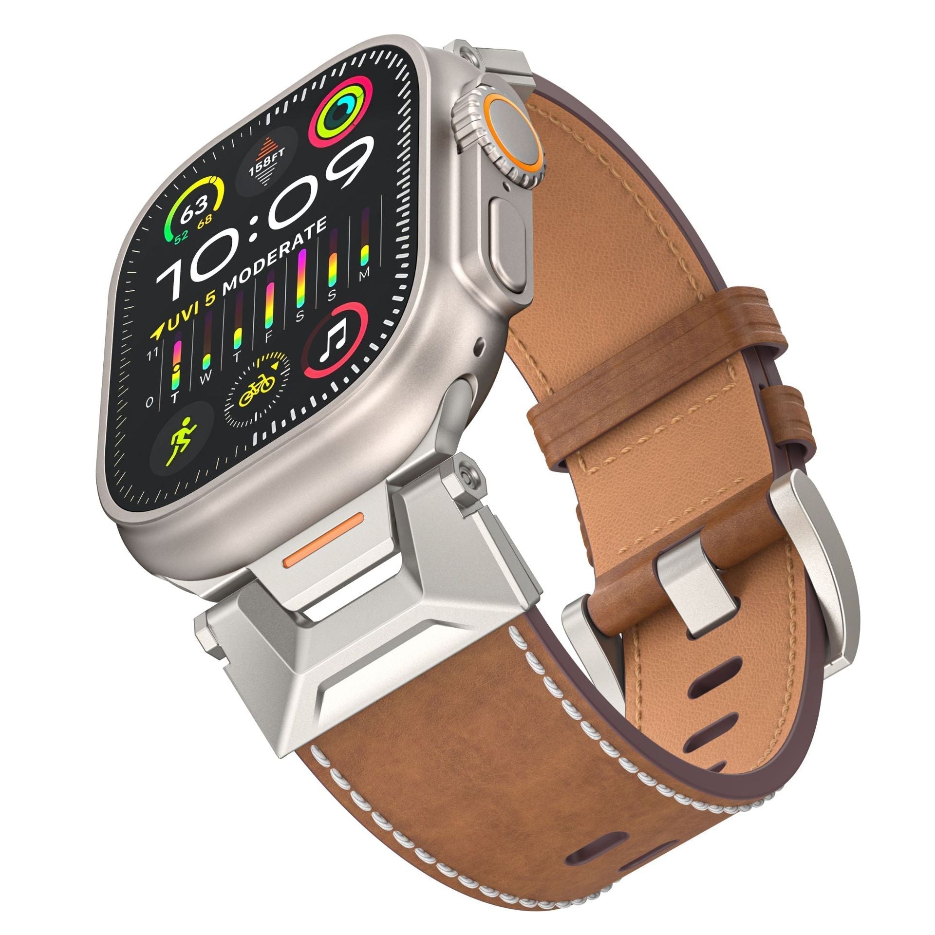 Correia de Pele Trailblazer para Apple Watch - Fivela em Titânio