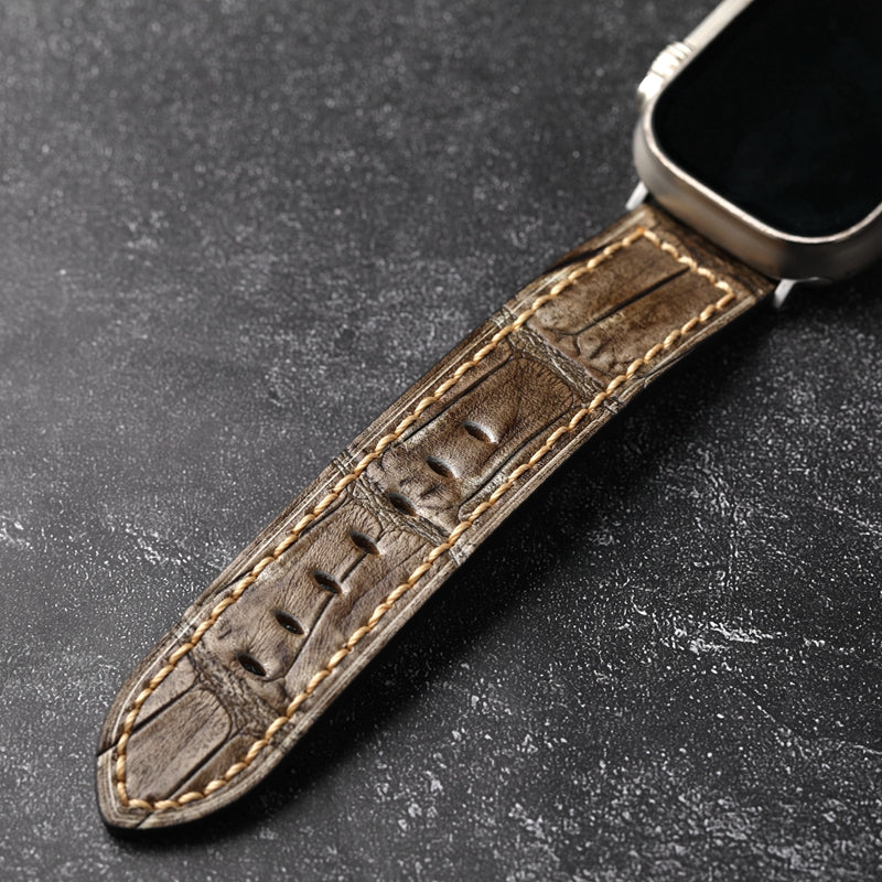 Pulseira para Smartwatch em Couro Top Grain Texturizado de Bambu Premium | Apple Watch